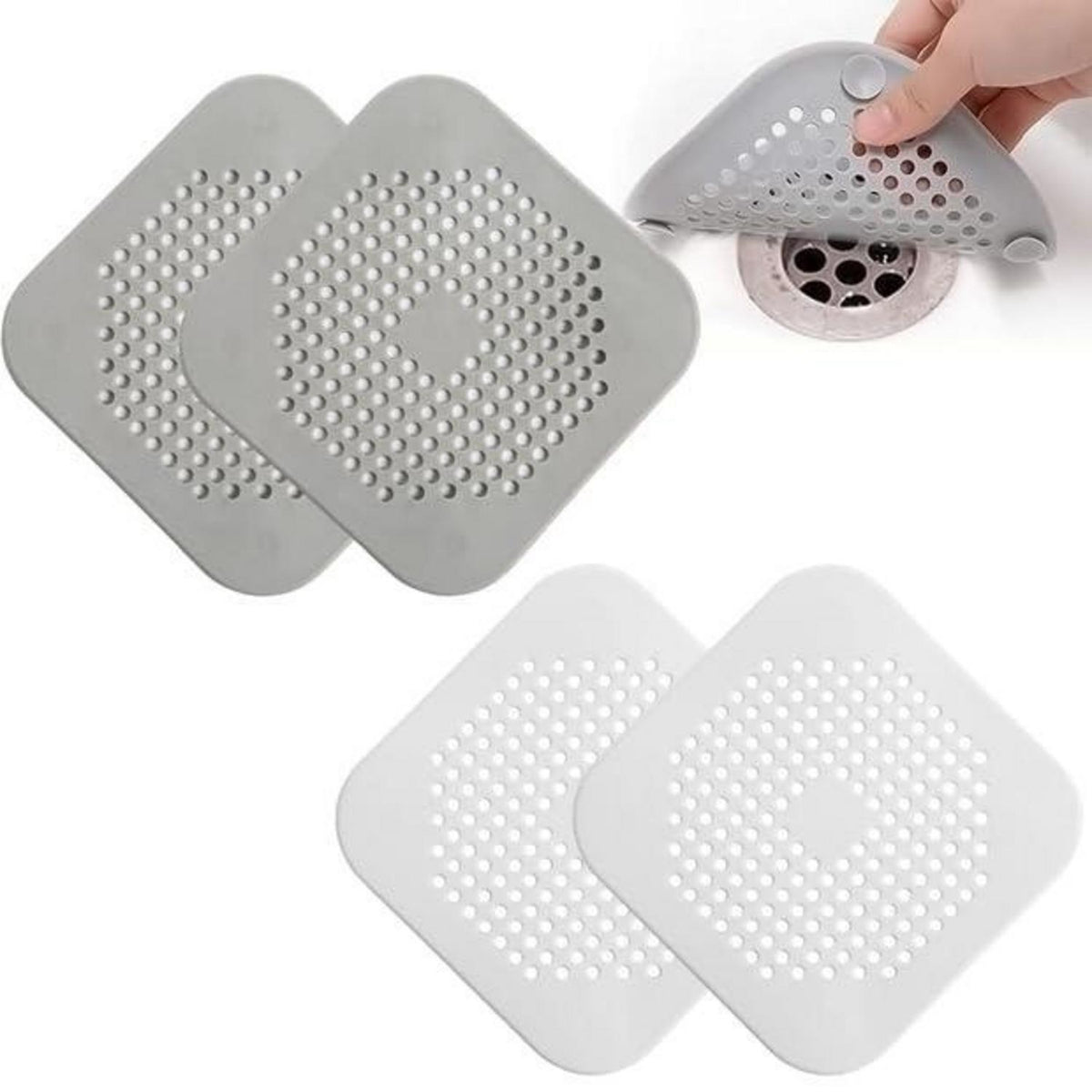 4x Silikon Abflusssieb für Dusche, Badewanne & Spüle