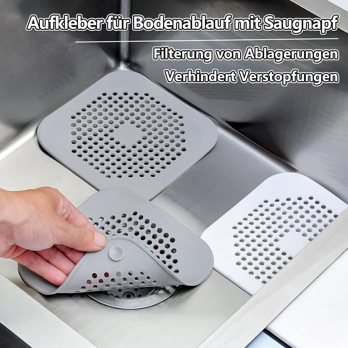 4x Silikon Abflusssieb für Dusche, Badewanne & Spüle