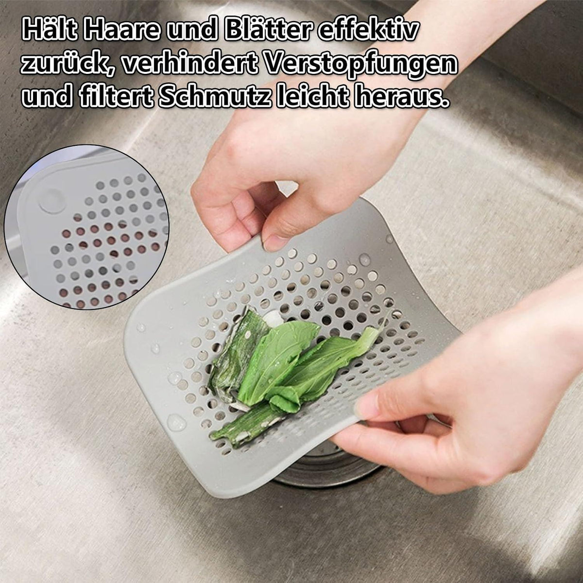 4x Silikon Abflusssieb für Dusche, Badewanne & Spüle