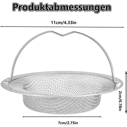 Edelstahl Spülbeckensieb mit Griff – 4er Set