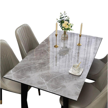 Wasserdichte Tischdecke Grau Marmor 80x200cm PVC Tischfolie