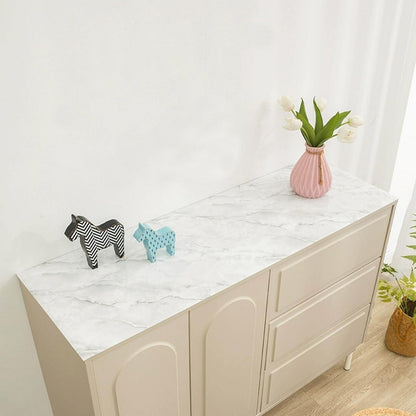 Wasserdichte PVC Tischdecke Weiß Marmor 85x180 cm Rechteck