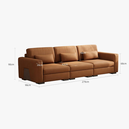 Bequemes 3-Sitzer Sofa Lederoptik 276cm – Wohnzimmer Couch