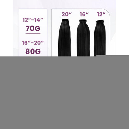 Echthaar Zopf Extension Schwarz 30cm Remy Pferdeschwanz