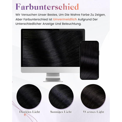 Echthaar Zopf Extension Schwarz 30cm Remy Pferdeschwanz