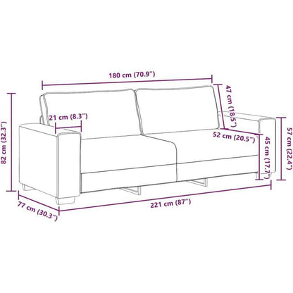 Bequemes 3-Sitzer Sofa im Modern-Stil, Creme 180cm