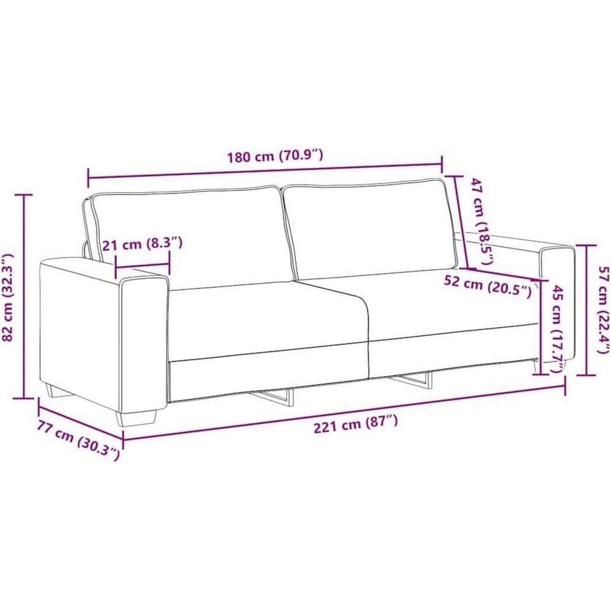 Schlafsessel Bettsofa Dunkelgrün 180cm – Bequemes Sofa mit Liegefläche