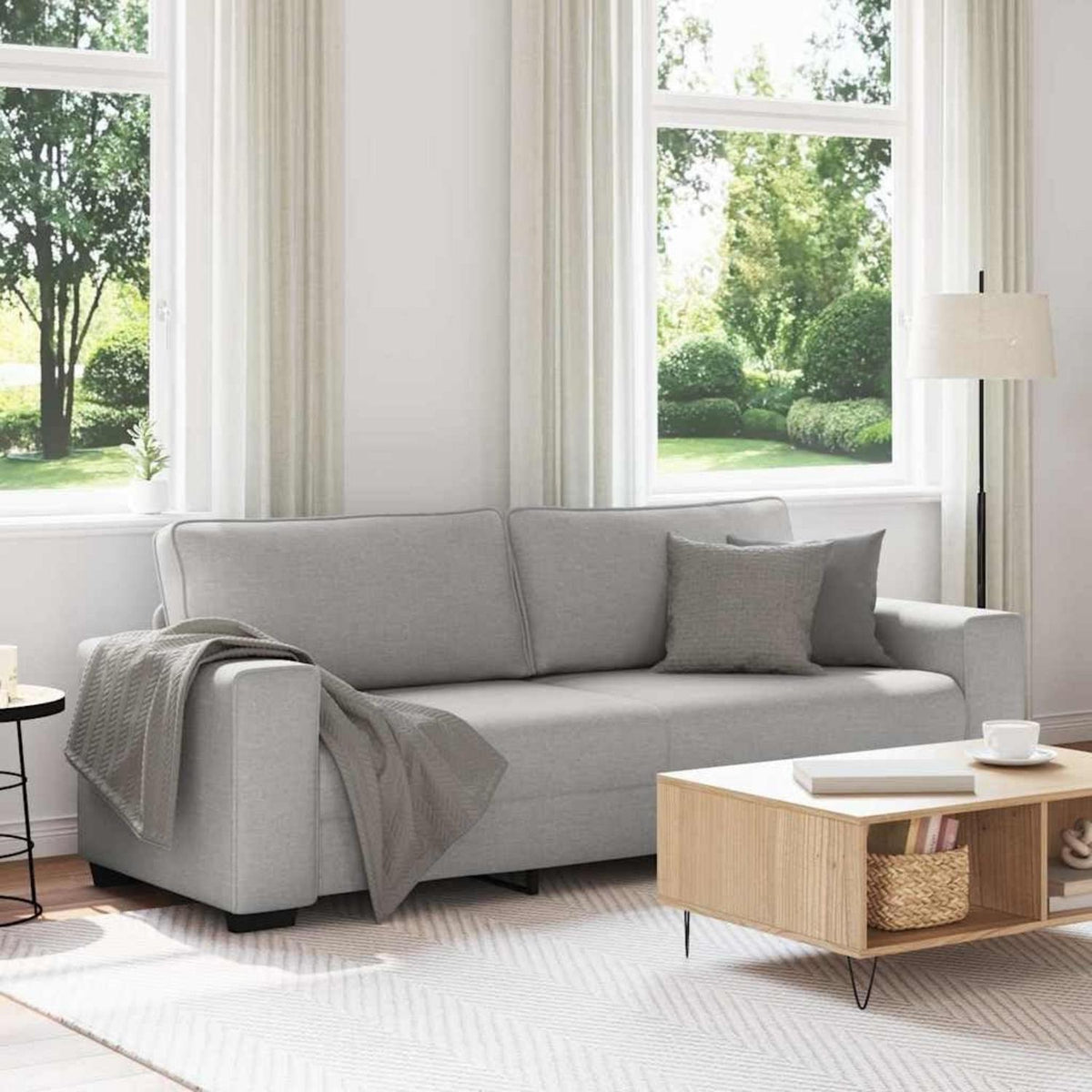 Modernes 3-Sitzer Sofa Wolkengrau 180 cm – Bequeme Couch