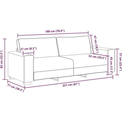 Modernes 3-Sitzer Sofa Wolkengrau 180 cm – Bequeme Couch