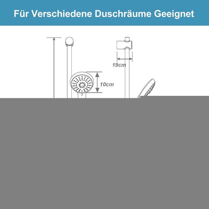 OFFO Duschset mit 3 Strahlarten & verstellbarer Höhe