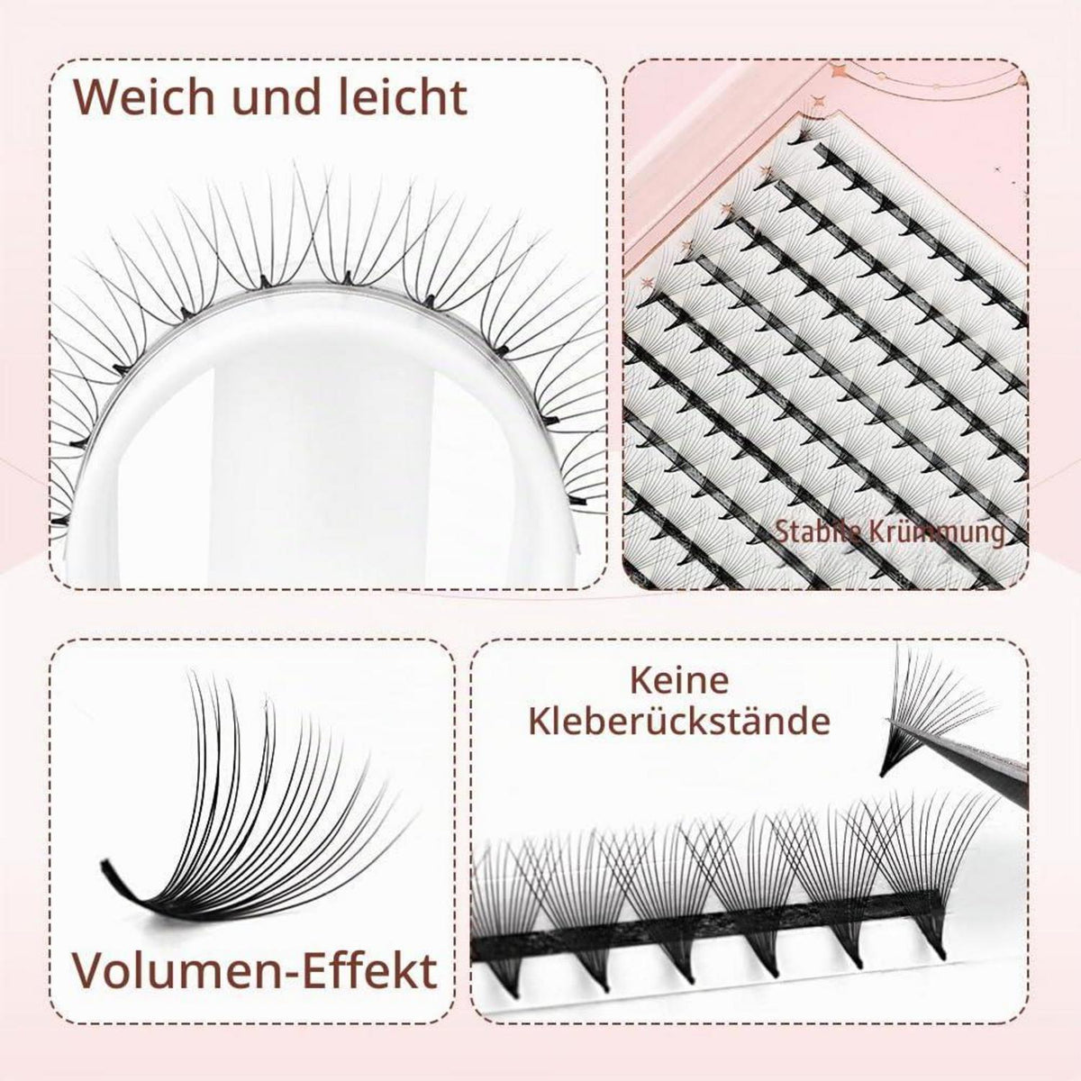 3D Vorgefertigte Wimpernfächer – Volumen-Wimpern 8-15mm
