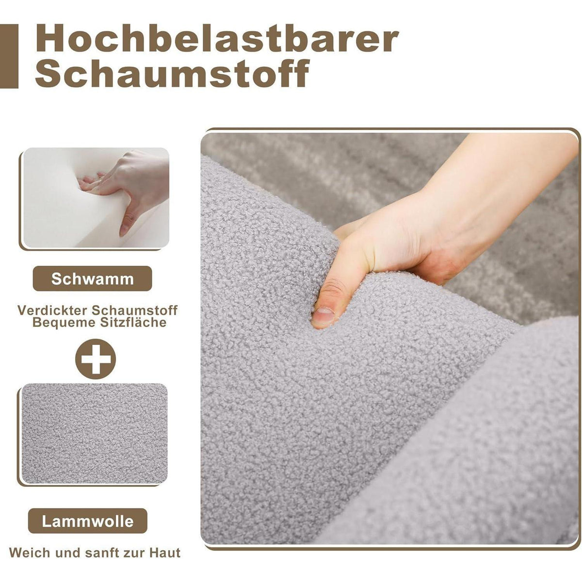 Mingone Lounge Sessel 2er Set Grau – Modern & Bequem