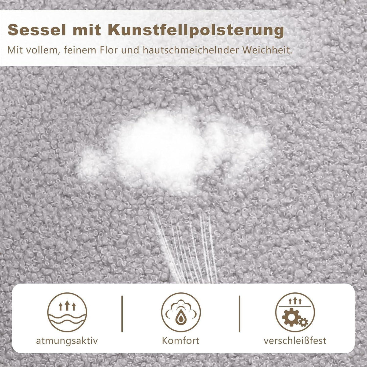 Mingone Lounge Sessel 2er Set Grau – Modern & Bequem