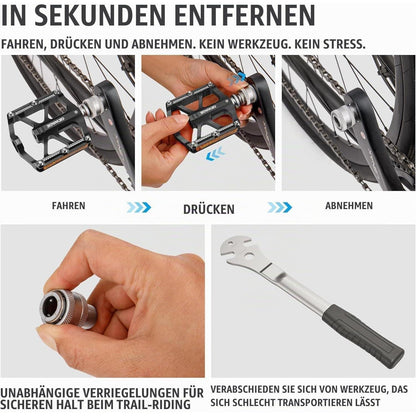 Schnellwechsel-Fahrradpedal 9/16 Zoll – CNC Aluminium mit Anti-Rutsch-Stiften