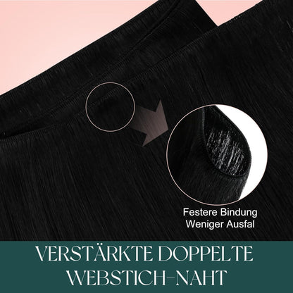 Echthaar Tressen Schwarz – 50cm, 100g, Zum Einnähen