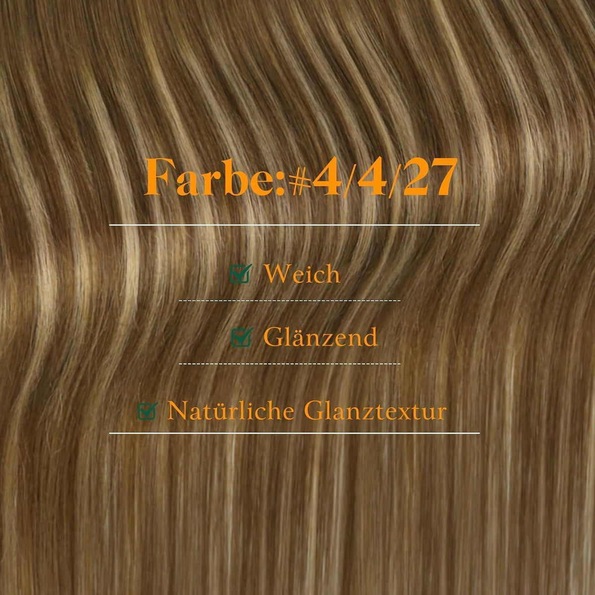 Echthaar Tape Extensions Braun Ombre 55cm – Natürliche Verlängerung