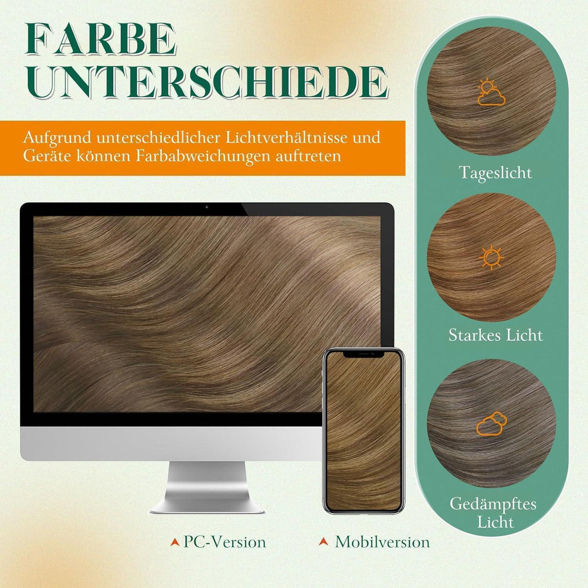 Echthaar Tape Extensions Braun Ombre 40cm - Natürliche Verlängerung