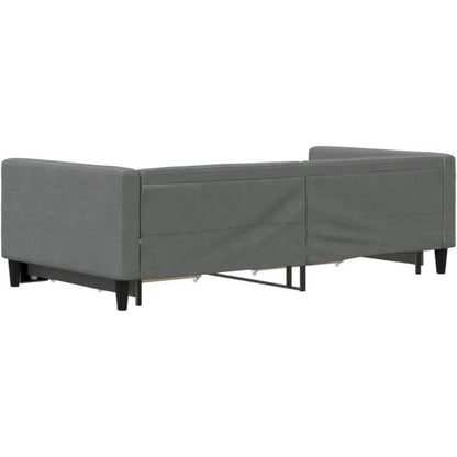 Tagesbett ausziehbar mit Schubladen & Schlaffunktion – Dunkelgrau 100x200 cm