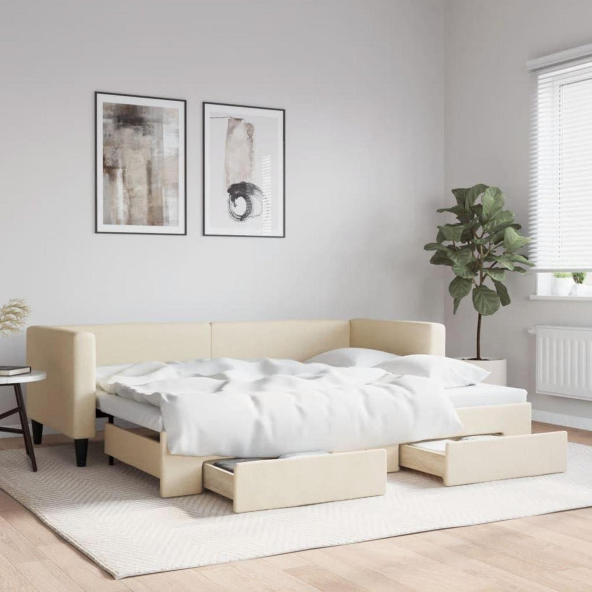 Tagesbett ausziehbar mit Schubladen – 80x200 cm Schlafsofa