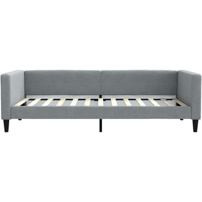 Schlafsofa 2-Sitzer, Ausziehbett mit Bettkasten, Hellgrau