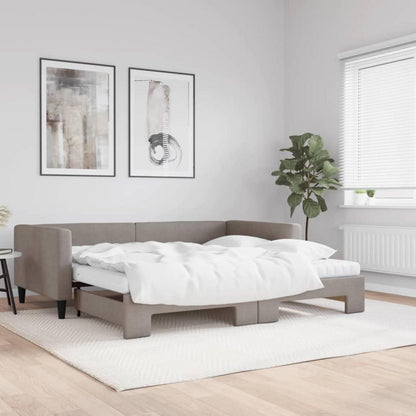 2-Sitzer Schlafsofa mit Bettkasten & Matratze Taupe 100x200 cm