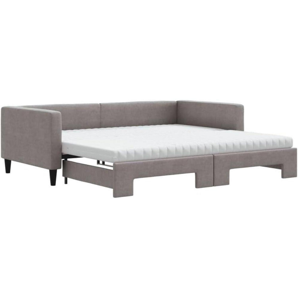 2-Sitzer Schlafsofa mit Bettkasten & Matratze Taupe 100x200 cm
