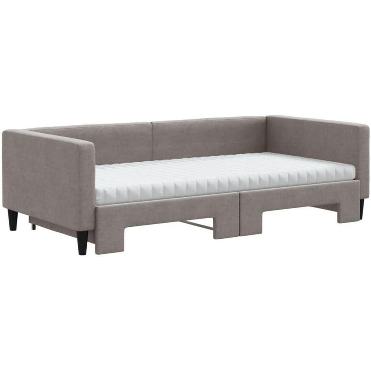 2-Sitzer Schlafsofa mit Bettkasten & Matratze Taupe 100x200 cm