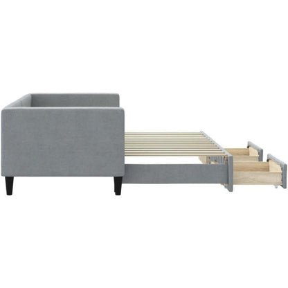 2-in-1 Schlafsofa mit Bettkasten & Schublade – Hellgrau 80x200 cm