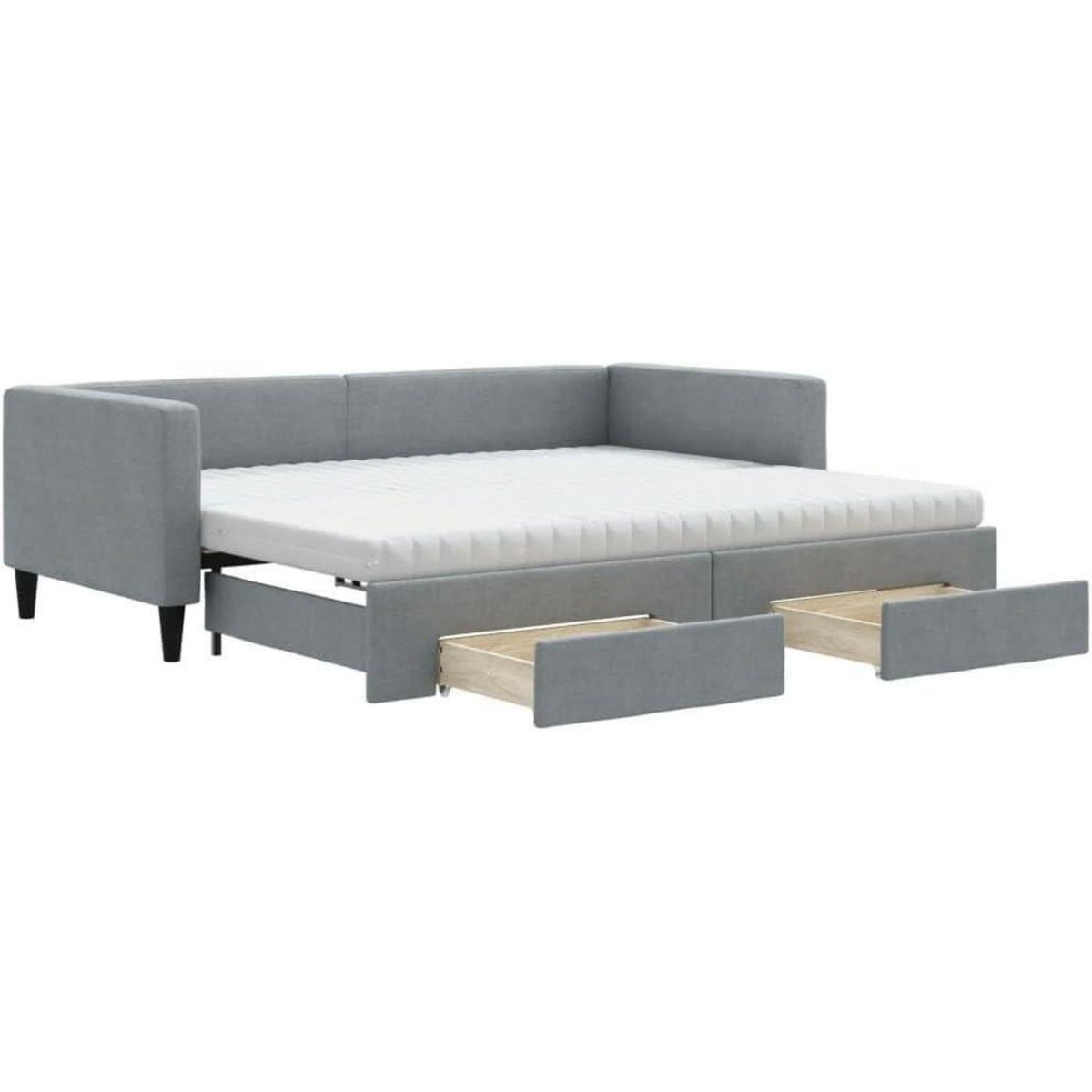 2-Sitzer Sofabett mit Bettkasten & Schublade, 90x200 cm