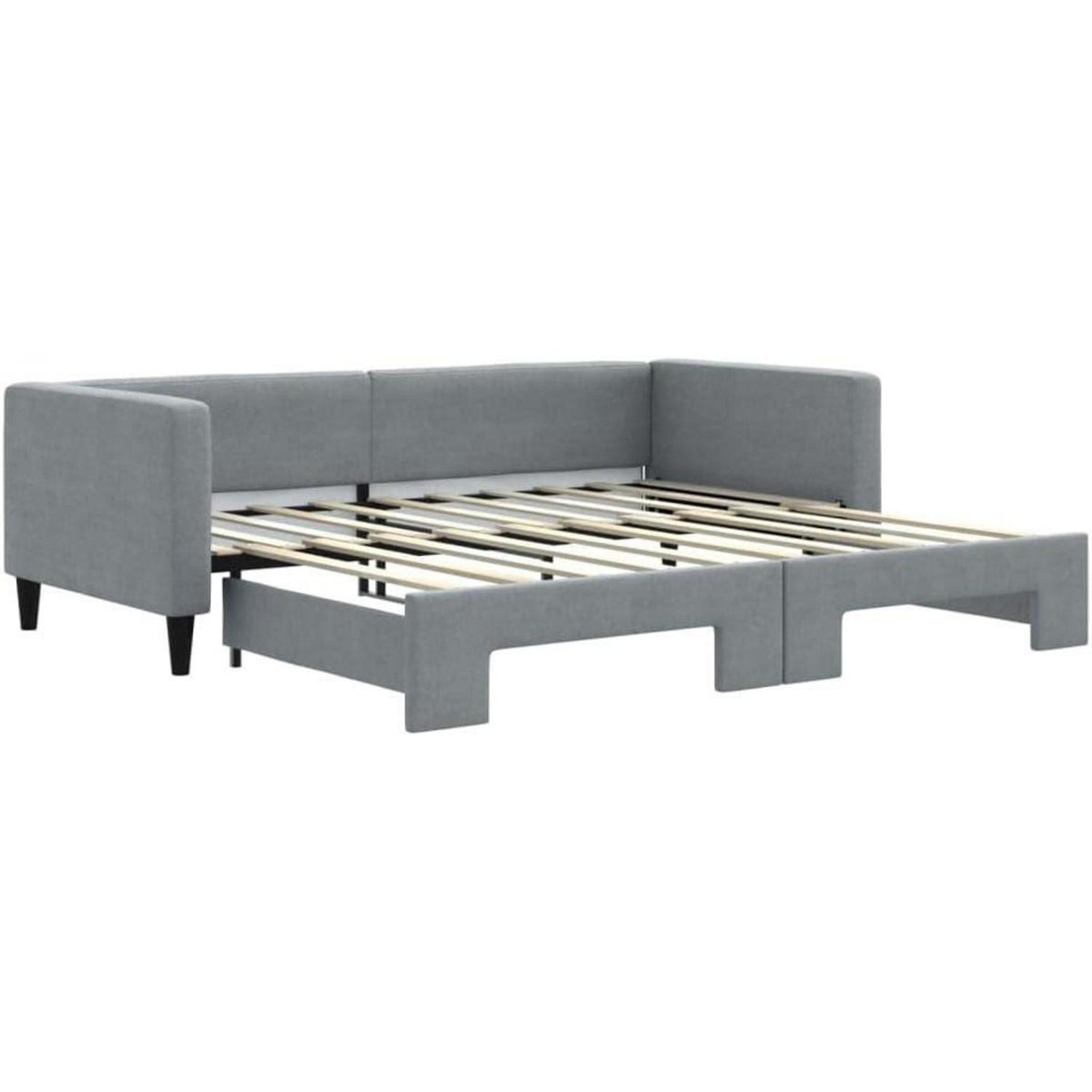 Schlafsofa 2-Sitzer, Hellgrau, 90x190 cm mit Bettkasten
