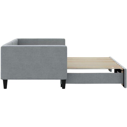 Schlafsofa 2-Sitzer, Hellgrau, 90x190 cm mit Bettkasten