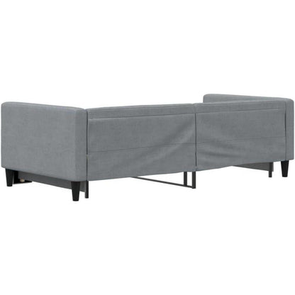Schlafsofa 2-Sitzer, Hellgrau, 90x190 cm mit Bettkasten