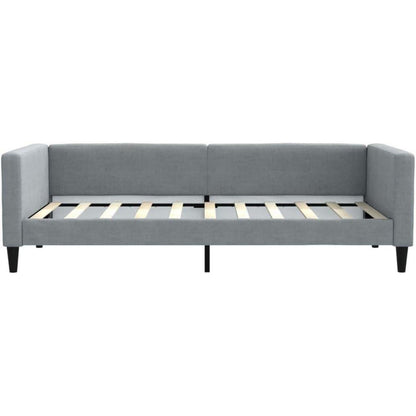 Schlafsofa 2-Sitzer, Hellgrau, 90x190 cm mit Bettkasten