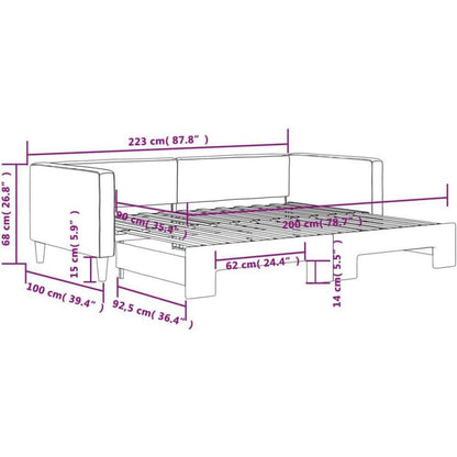 2-Sitzer Schlafsofa mit Bettkasten, 90x200 cm, Creme