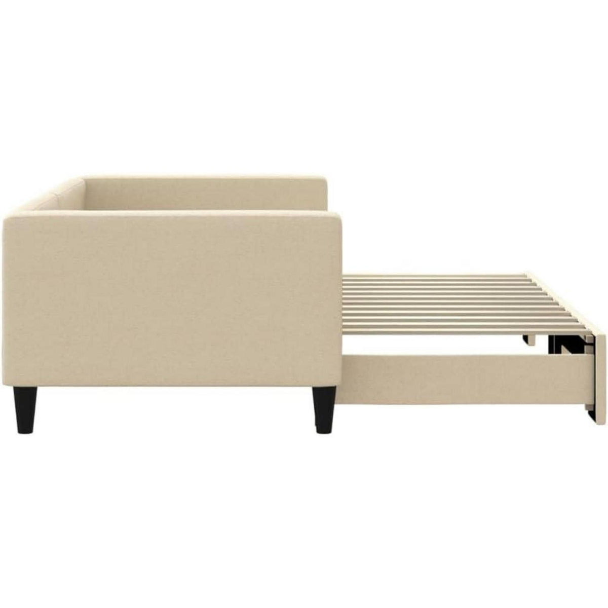 2-Sitzer Schlafsofa mit Bettkasten, 90x200 cm, Creme