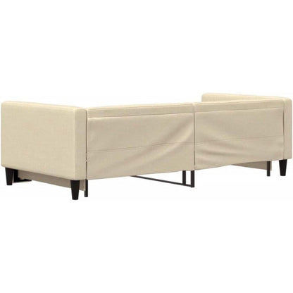 2-Sitzer Schlafsofa mit Bettkasten, 90x200 cm, Creme