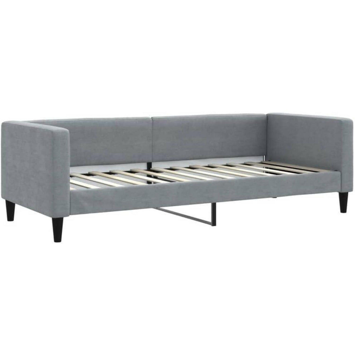 Schlafsofa 2-Sitzer mit Matratze – Hellgrau 80x200 cm