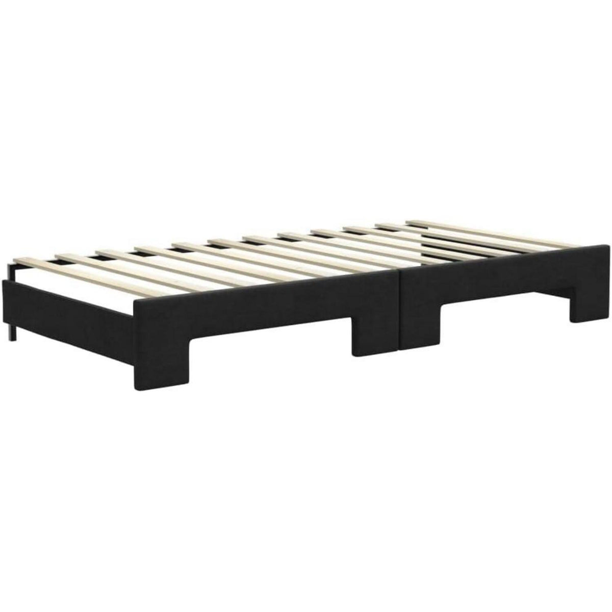 Tagesbett ausziehbar mit Matratze – 2-Sitzer-Schlafsofa 100x200 cm Schwarz
