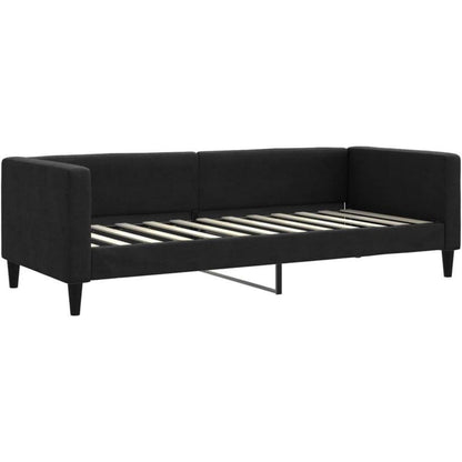Schlafsofa 2-Sitzer Schwarz – Bett mit Stauraum & Matratze