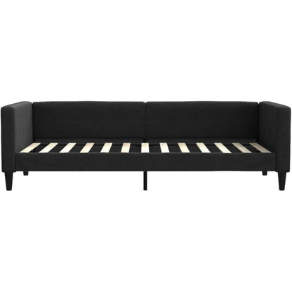 Schlafsofa 2-Sitzer Schwarz – Bett mit Stauraum & Matratze