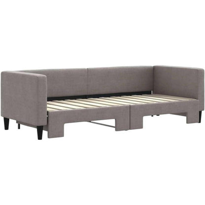 Schlafsofa 2-Sitzer Taupe – Ausziehbett mit Bettkasten