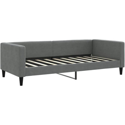 2-Sitzer Schlafsofa mit Bettkasten & Matratze – Dunkelgrau 90x190 cm