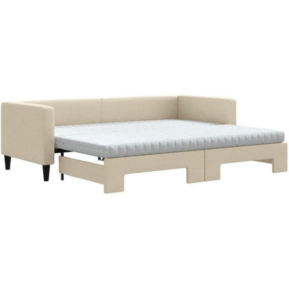 Tagesbett ausziehbar mit Matratze & Bettkasten – 80x200 cm