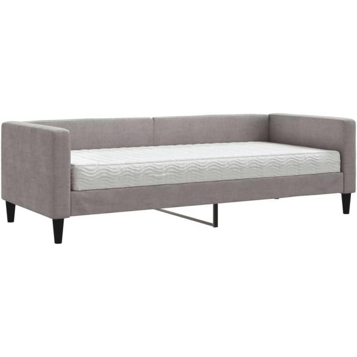 Tagesbett mit Matratze & Stauraum – Schlafsofa 80x200 cm Taupe