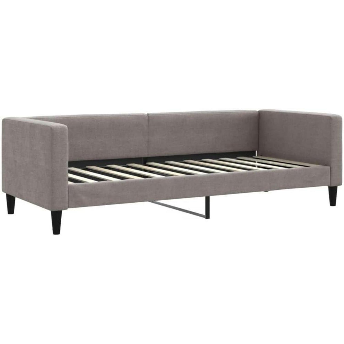 Tagesbett mit Matratze & Stauraum – Schlafsofa 80x200 cm Taupe