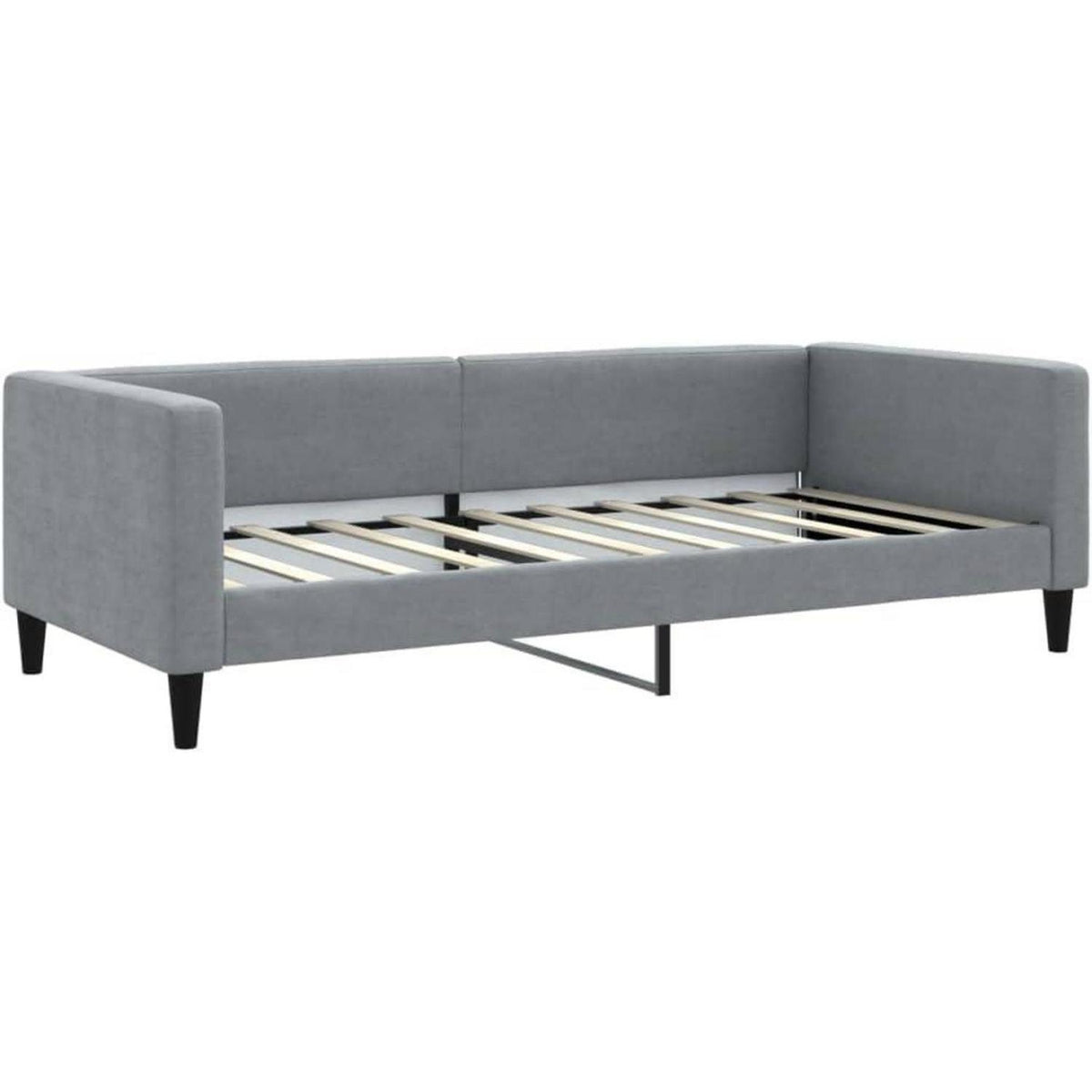 2-in-1 Schlafsofa mit Bettkasten & Matratze – Hellgrau 90x190 cm