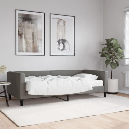Schlafsofa 2-Sitzer Dunkelgrau 90x200 cm mit Matratze & Stauraum
