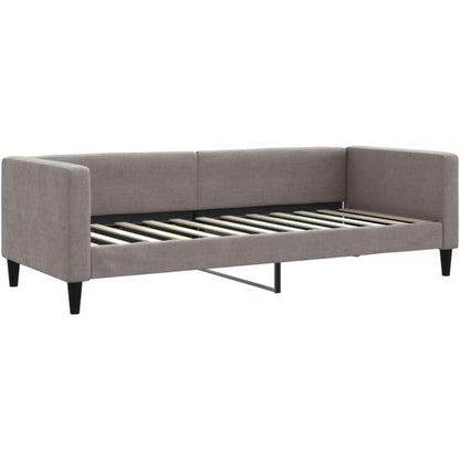 Tagesbett ausziehbar mit Matratze & Bettkasten – Taupe 80x200 cm