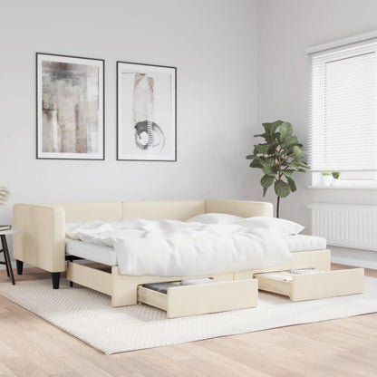 Ausziehbett 2-Sitzer mit Schubladen & Matratze 100x200 cm