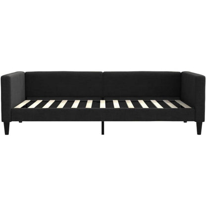 Schlafsofa 2-Sitzer mit Matratze & Stauraum – Schwarz 100x200 cm